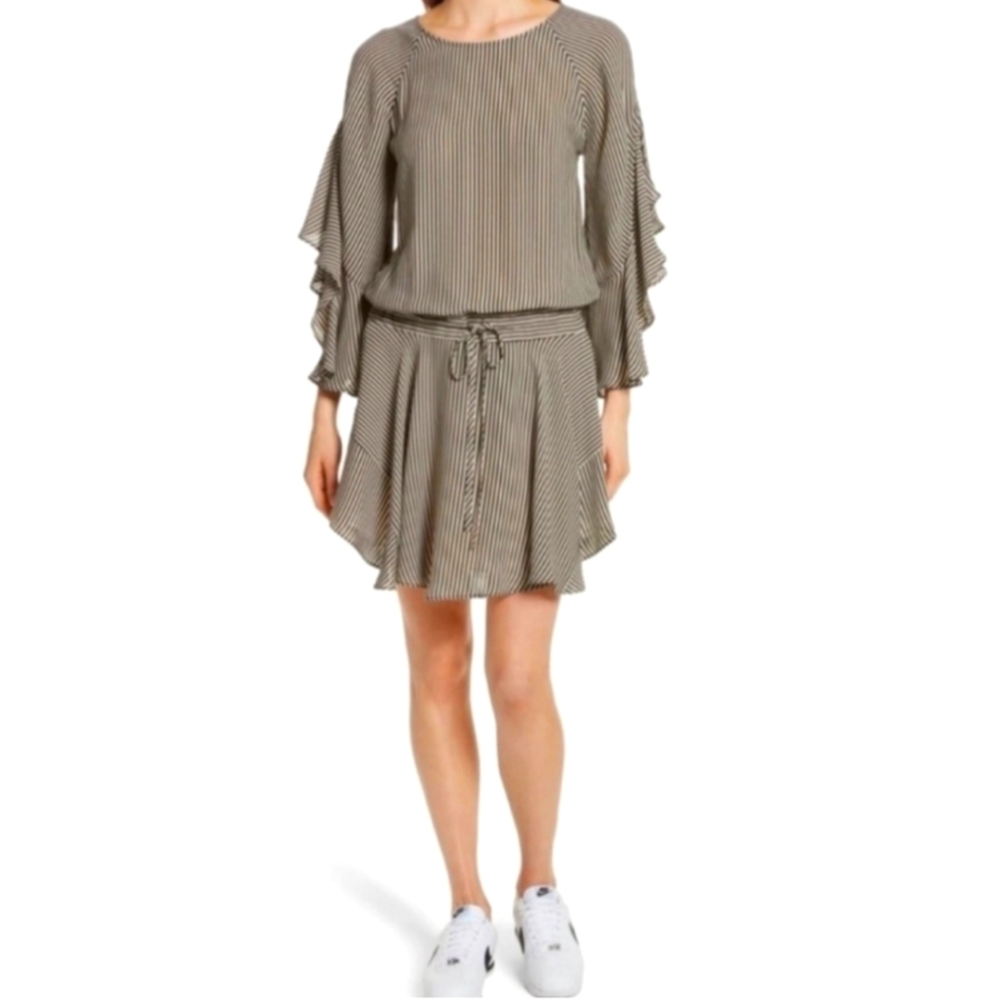 A.L.C. Cannon Dress Striped Flowy With Bell Sleeves